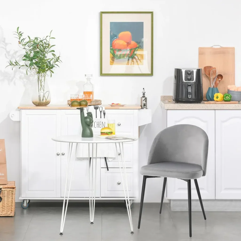 2er-Set Esszimmerstühle Küchenstühle Polsterstuhl Design Stuhl mit Rückenlehne Polstersessel Kunstwildleder Sessel Samt