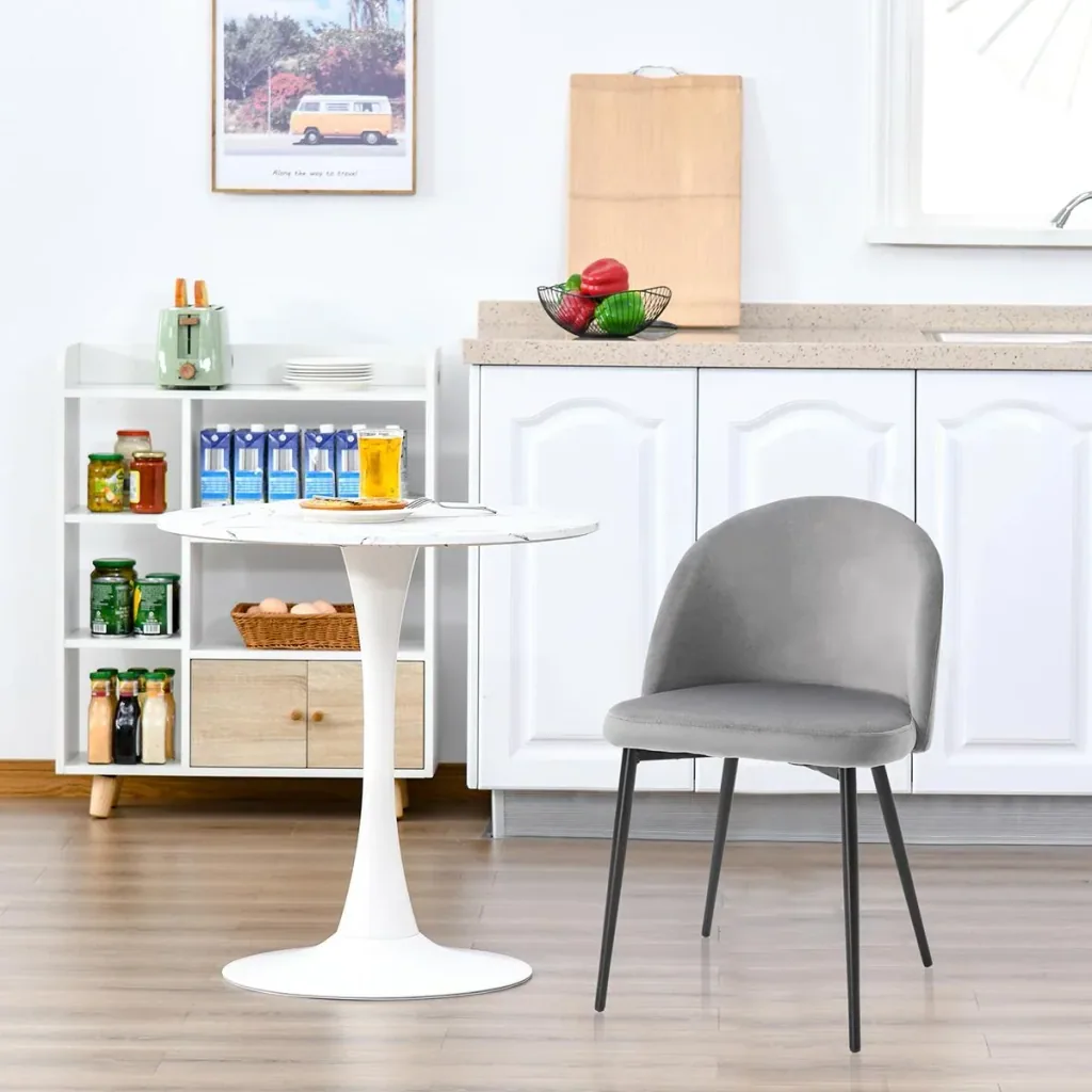 2er-Set Esszimmerstühle Küchenstühle Polsterstuhl Design Stuhl mit Rückenlehne Polstersessel Kunstwildleder Sessel Samt