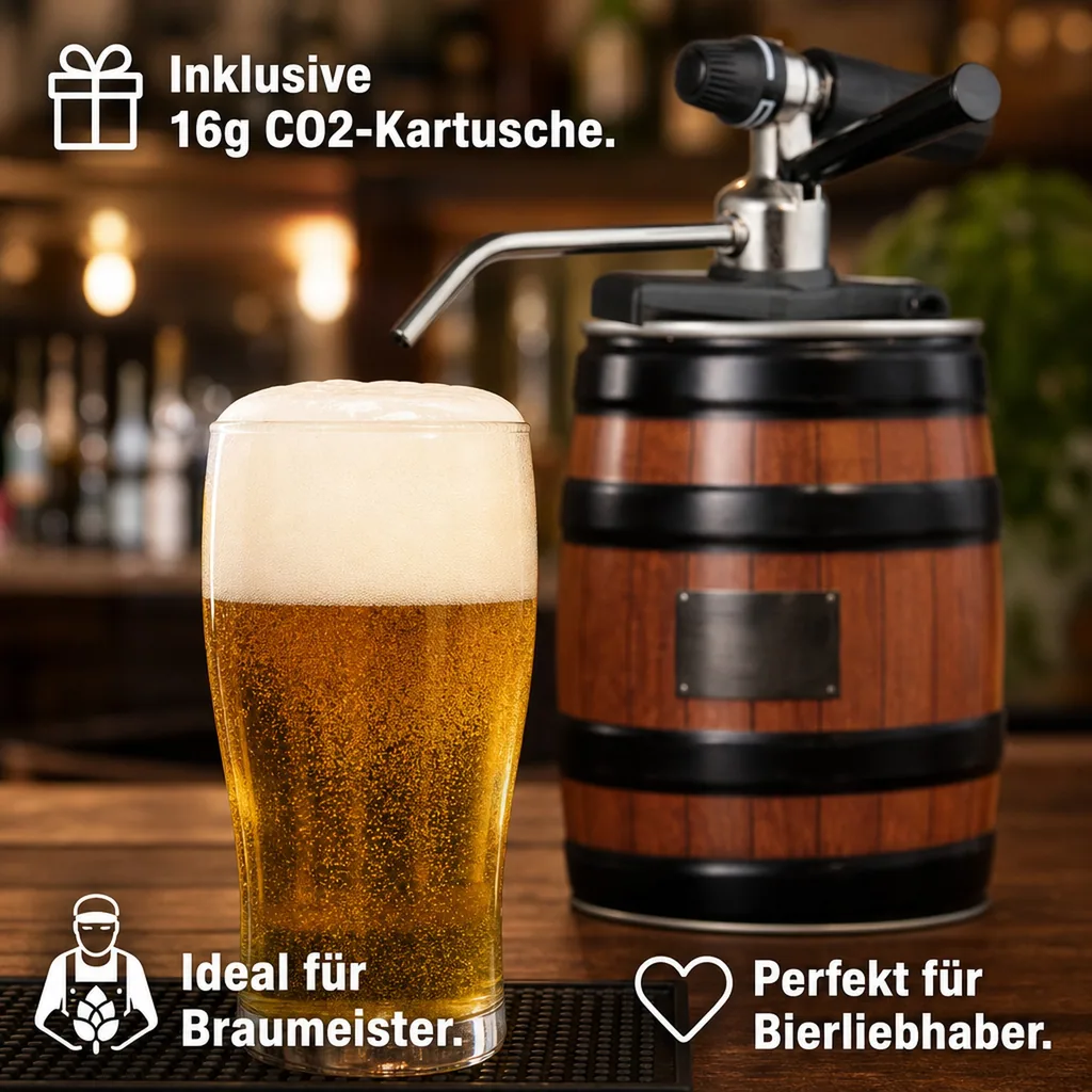 Bierfass Adapter, Bierzapfgerät für 5 Liter Fässer CO2 - Party Star Deluxe