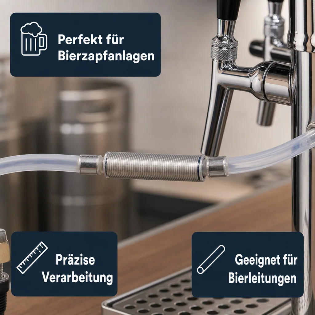 Gewindestutzen, Gewinderohre - mit beidseitigem Einstich, G 5/8“ , Innen Ø 10mm, L=40 mm, Edelstahl