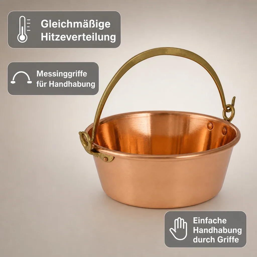 Topf - zum Kochen von Schweinefleisch, Kupfer, Durchmesser: 10 cm