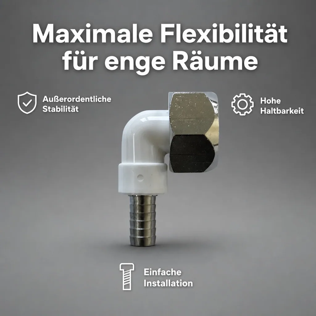 Winkelverschraubung CNS 90° für Bierschlauch 5/8 Zoll, NW 7mm