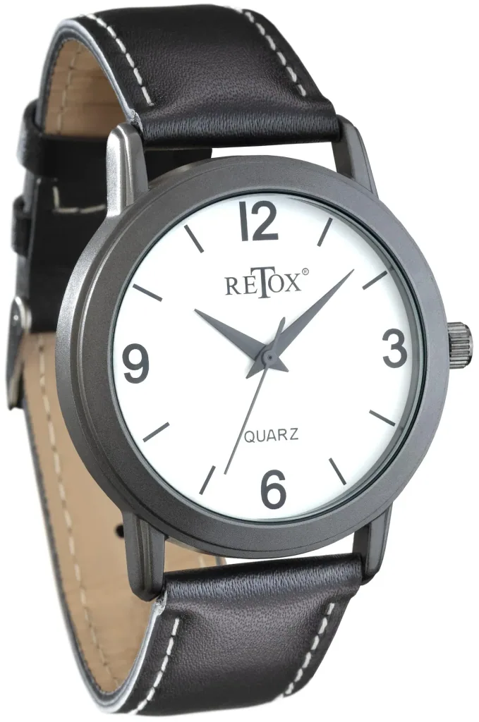Uhren Set für Sie und Ihn in Titanoptik und Echtleder-Armband