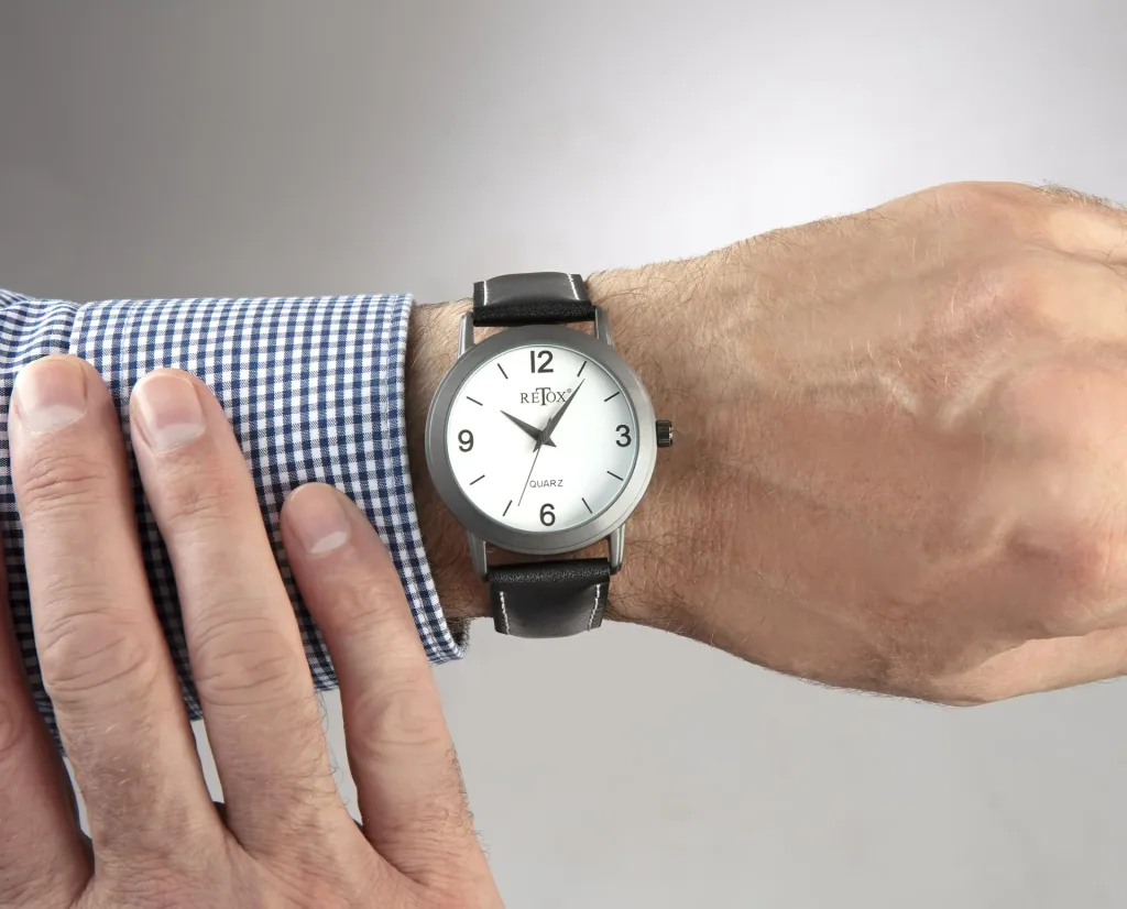 Uhren Set für Sie und Ihn in Titanoptik und Echtleder-Armband