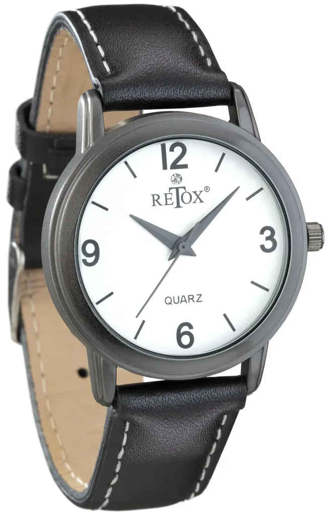 Uhren Set für Sie und Ihn in Titanoptik und Echtleder-Armband