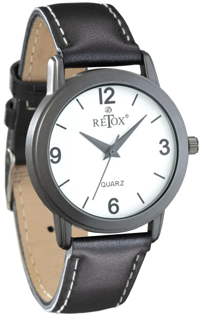 Uhren Set für Sie und Ihn in Titanoptik und Echtleder-Armband