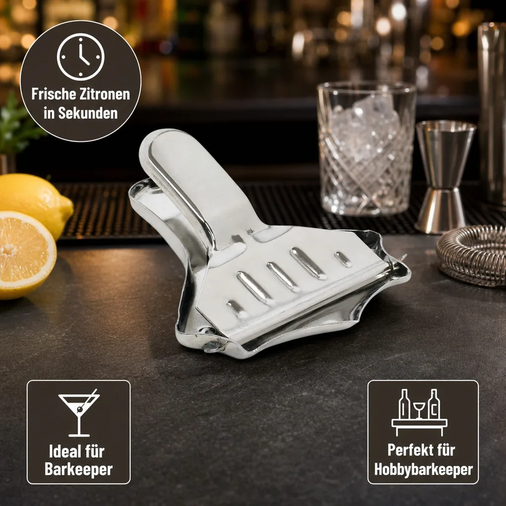 Zitronenpresse, Lemon squeezer - Edelstahl, Hochwertig, robust und langlebig