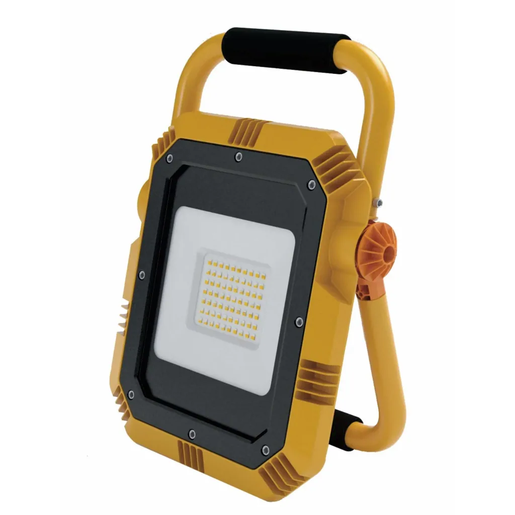 VT-51 LED-Arbeitsleuchte / Bauleuchte mit Fassung - 50 W - 4000 Lumen - Schwarz / Gelb - 6400K