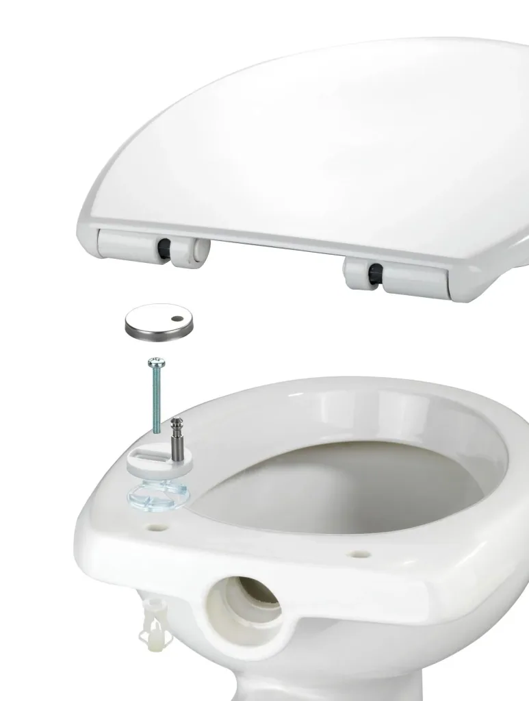 Premium WC-Sitz Tallone Weiß, Duroplast, 2-Knopf Fix-Clip Edelstahlbefestigung