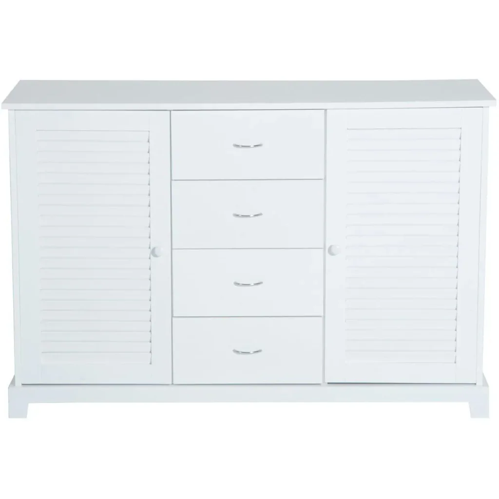 Sideboard Kommode Lamellentür Weiß