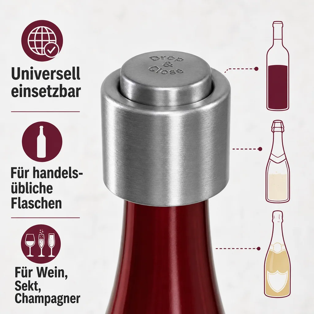 Weinstopfen, Champagnerstopfen - Drop & Close