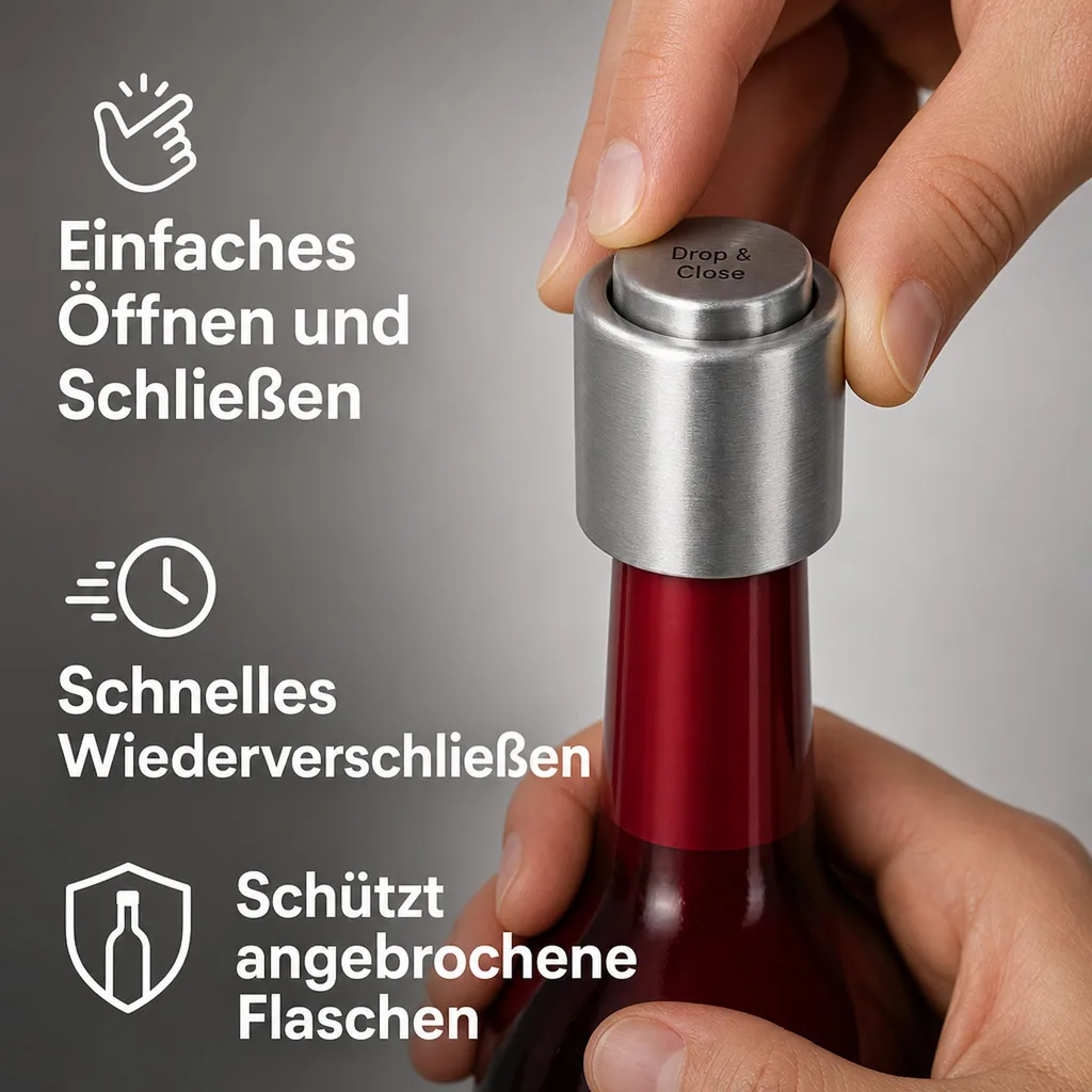 Weinstopfen, Champagnerstopfen - Drop & Close