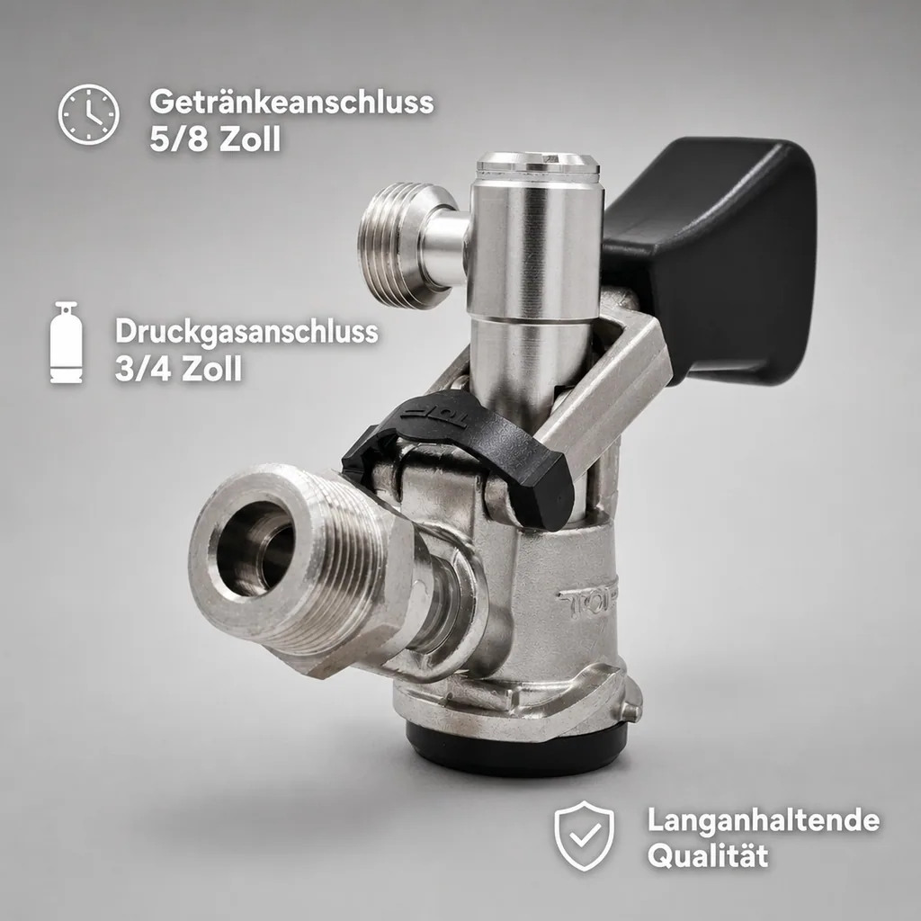 Zapfkopf Keg Verschluss Korb Fitting seitlicher Ausgang (Thekenanstich)