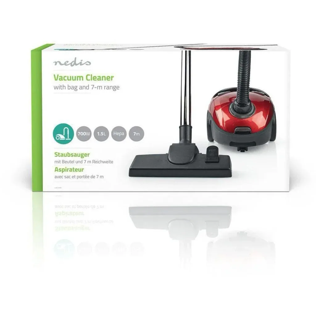 Nedis Staubsauger mit Beutel - 1,5 L - 700 W - 5m Kabellänge