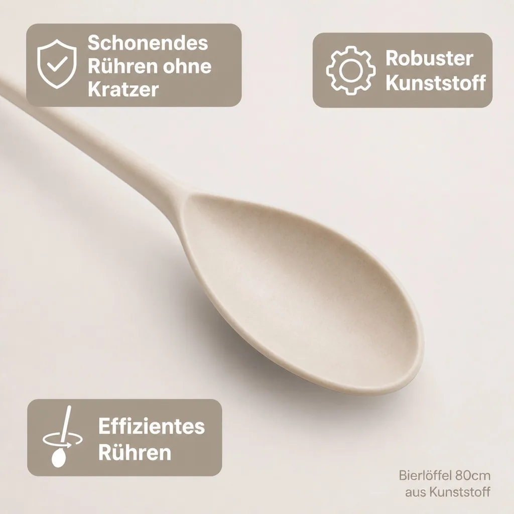Bierlöffel aus Kunststoff - Hitzebeständig & Ideal für Gleichmäßige Mischung, 80cm