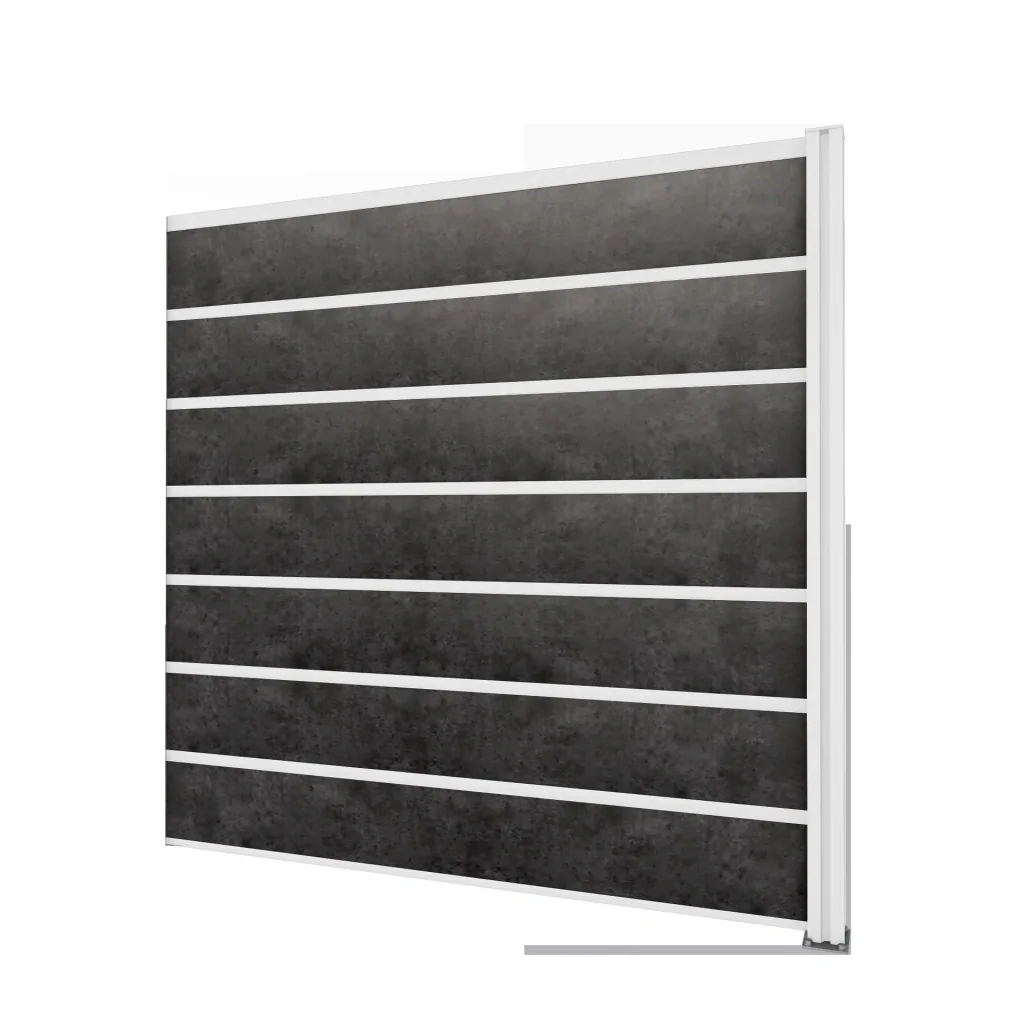 Sichtschutz Erweiterung, weiß, 1,94 x 1,86 m, Schichtstoffplatten anthrazit