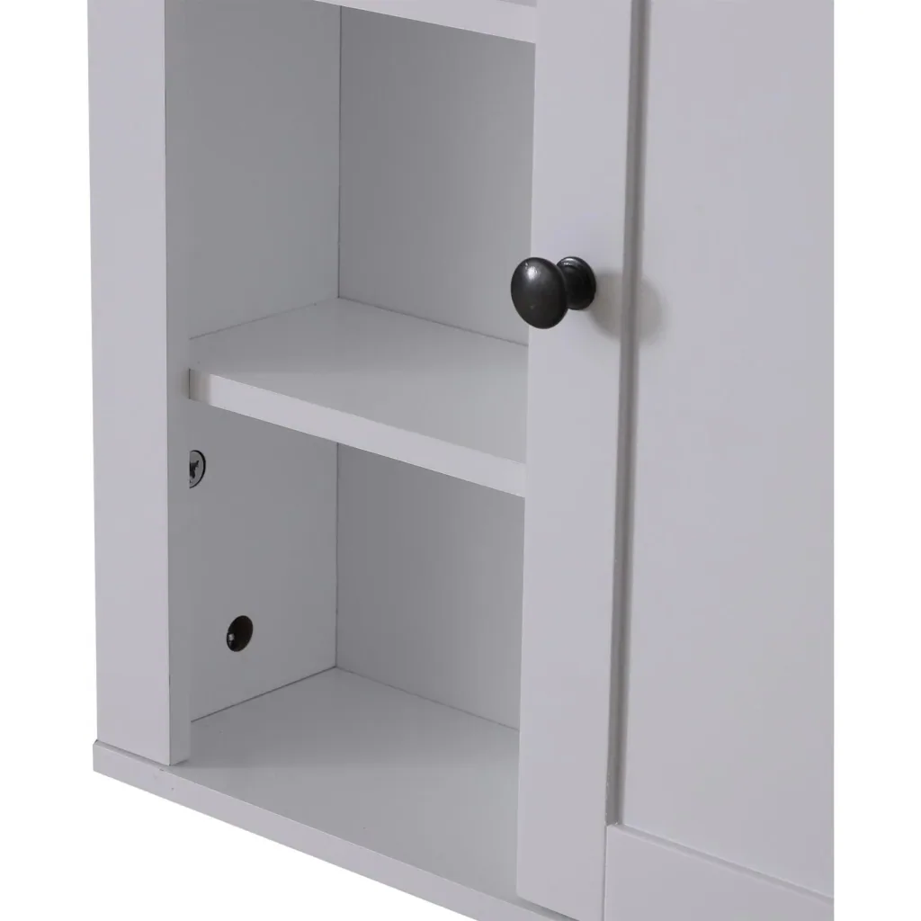 Badschrank Küchenschrank Hängeschrank Wandschrank vestellbarer Einlegeboden 3 x Fach Holz Weiß 53 x 14,5 x 50,5 cm