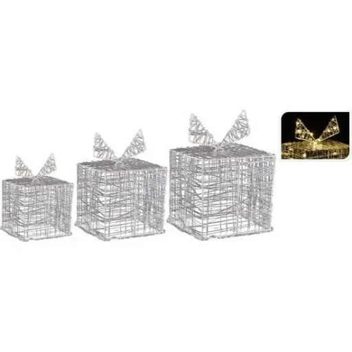 Weihnachtsbeleuchtung Geschenkbox 90 LED 3 Stück in verschiedenen Größen