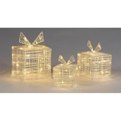 Weihnachtsbeleuchtung Geschenkbox 90 LED 3 Stück in verschiedenen Größen