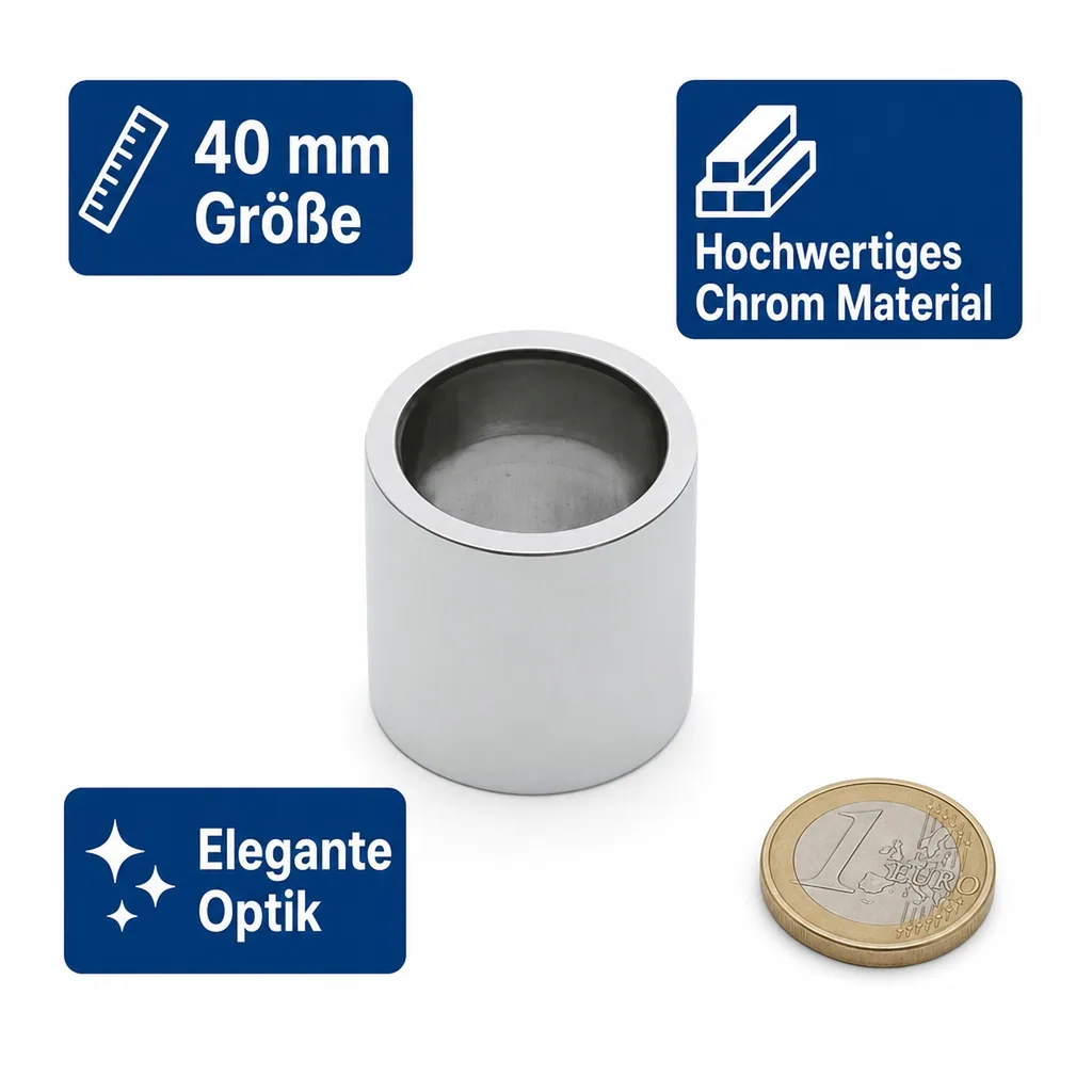 Distanzhülse, Abstandshalter, Abstandshülse - für Schankhahngewinde, 40 mm, Chrom