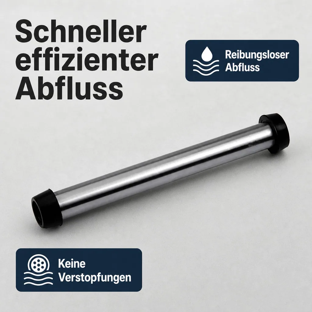 Standrohr für Spülbecken aus CNS, 175 mm lang