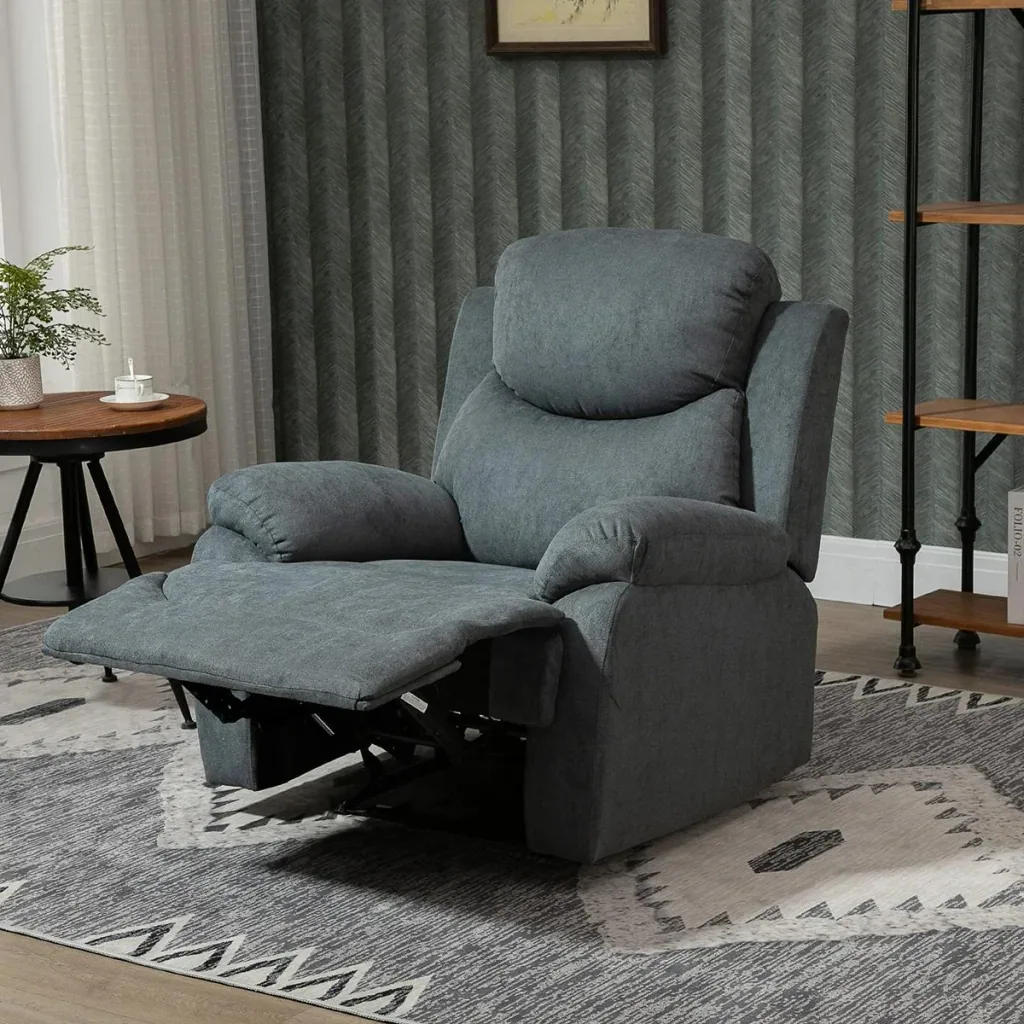 Relaxsessel Einzelsofa Liege 150° neigbar Fernsehsessel Leinen Grau 97 x 96 x 105,5 cm