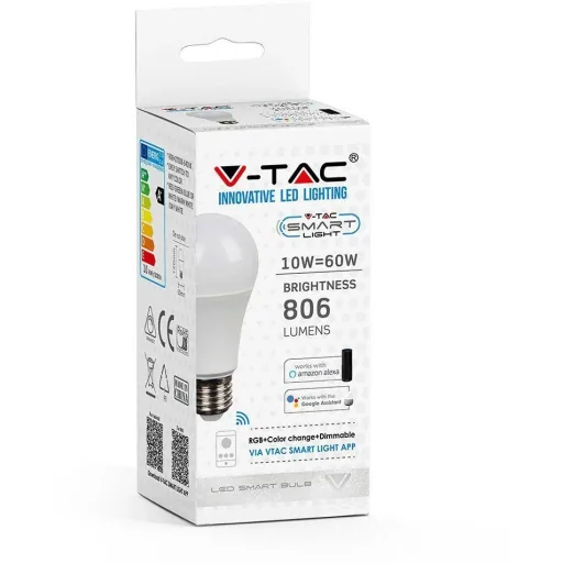 VT-5119 LED WiFi intelligente Lampe - 10W - RGB+W - E27