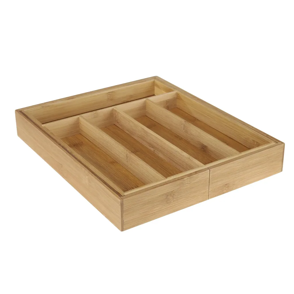Besteckkasten, Bambus, ausziehbar