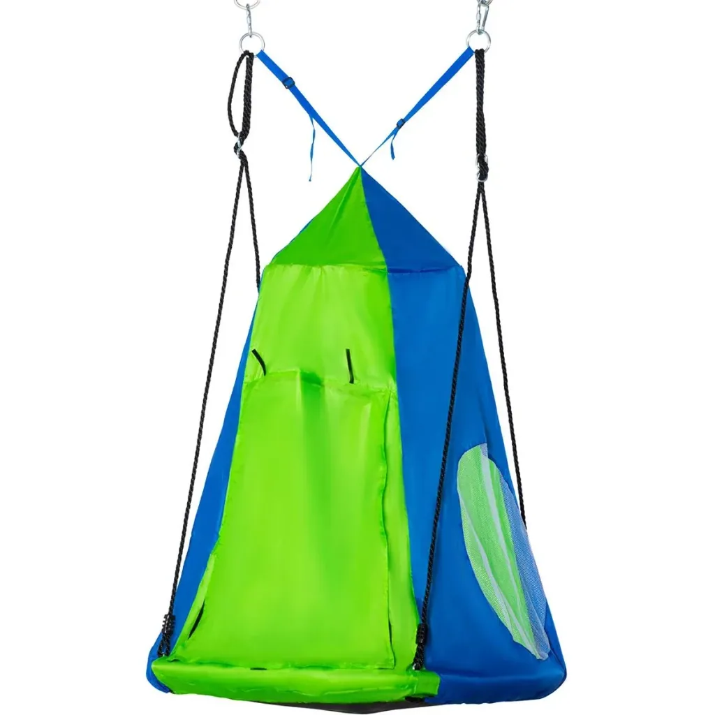 Hängezelt - Schaukel - Ø100 cm - bis zu 200 kg - Grün/Blau