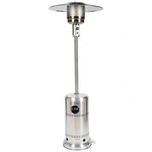 Terrassenheizung - Heizung - regelbare Leistung - 12kW - 46x46x220cm - Silber