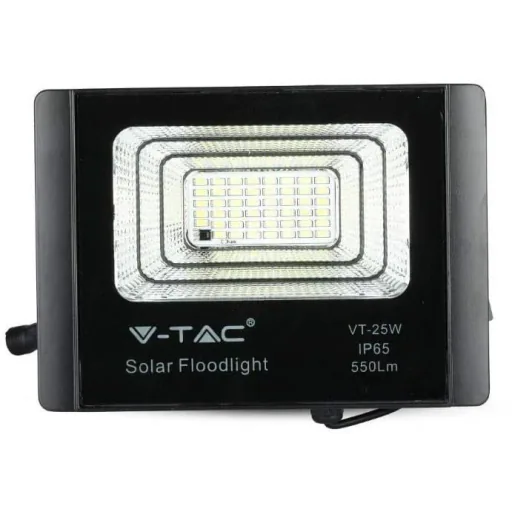VT-25W Solar-Flutlicht mit Solarpanel - 550 Lm - 6000K - Schwarz