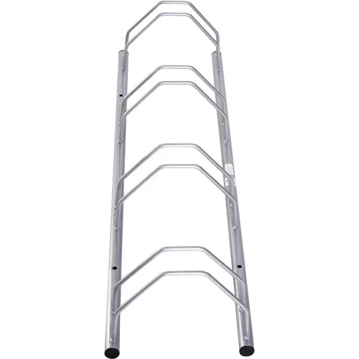 Fahrradständer Fahrradparker Mehrfachständer Boden- und Wandmontage Stahl Silber 4 Fahrräder