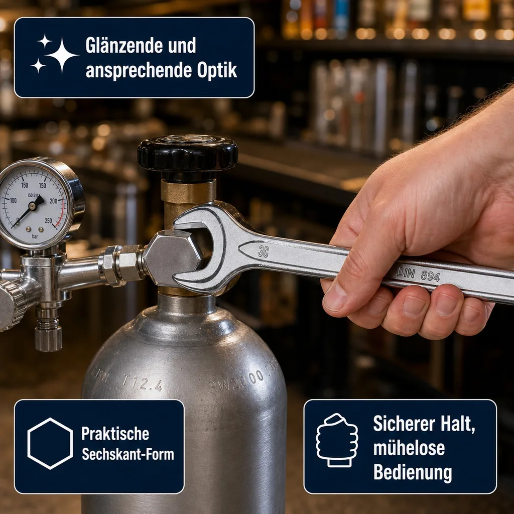 CO2 schlüssel, Kohlensäureschlüssel - "sechskant"
