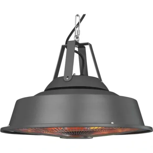 Terrasheater-Heizung hängend schwarz | Industrie | 1500W | Ø43 cm | 25M²