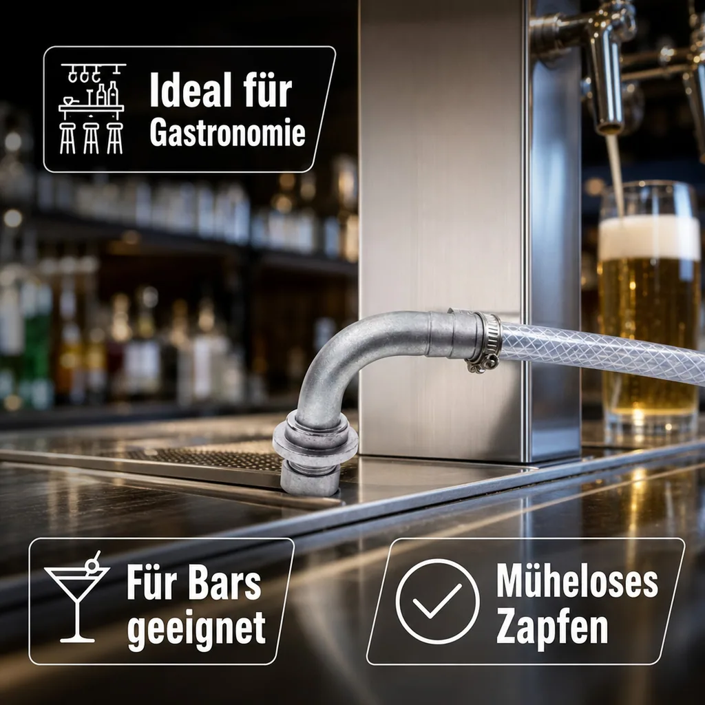 Bierschlauchtülle Gebogen CNS, NW 10mm