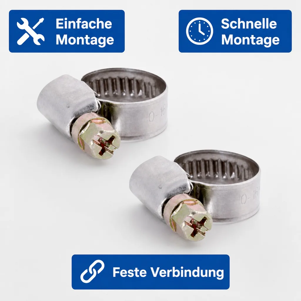 Schneckengewindeschelle für NW 10 mm Schläuche