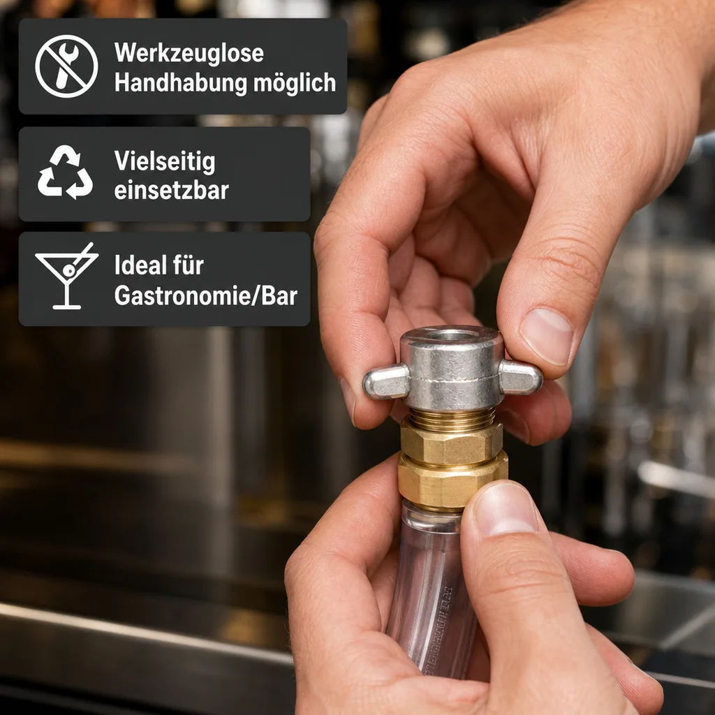 Flügelmutter 5/8" für Bierschlauch oder CO2 Schlauch