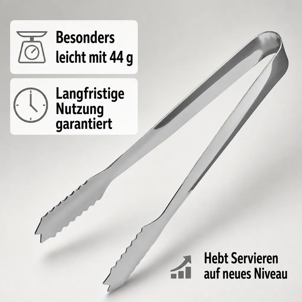 Eiswürfelzange 18 cm, Edelstahl
