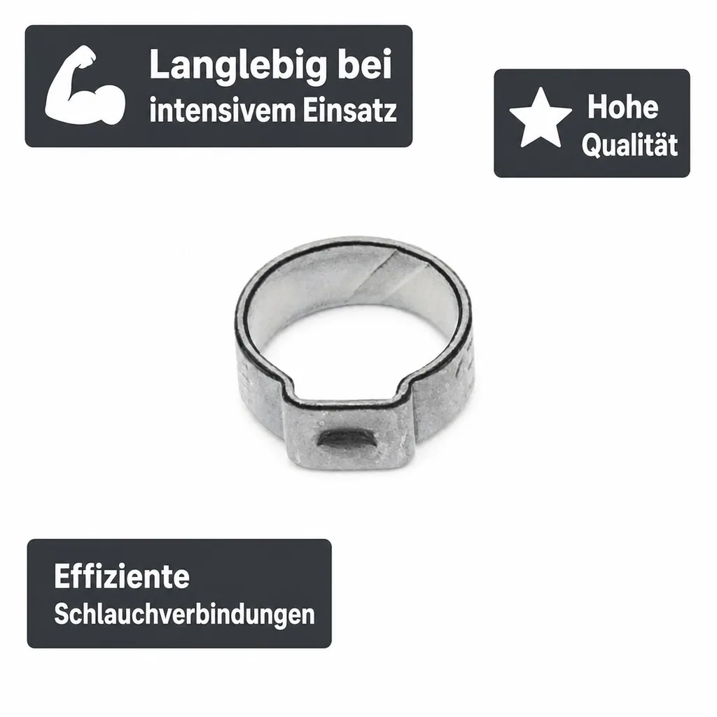 1-Ohr-Schlauchklemme für NW 4 mm, verzinkt