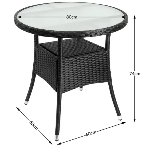 Poly Rattan Rund Beistelltisch / Tu