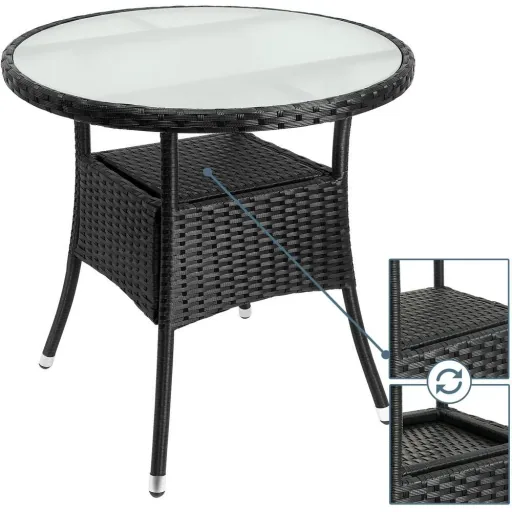 Poly Rattan Rund Beistelltisch / Tu