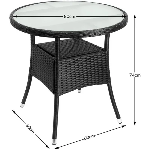 Poly Rattan Rund Beistelltisch / Tu