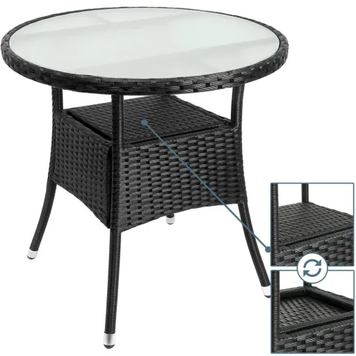 Poly Rattan Rund Beistelltisch / Tu