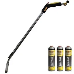 Hozelock Gas-Unkrautbrenner mit 4x Gasflasche 600 ml.