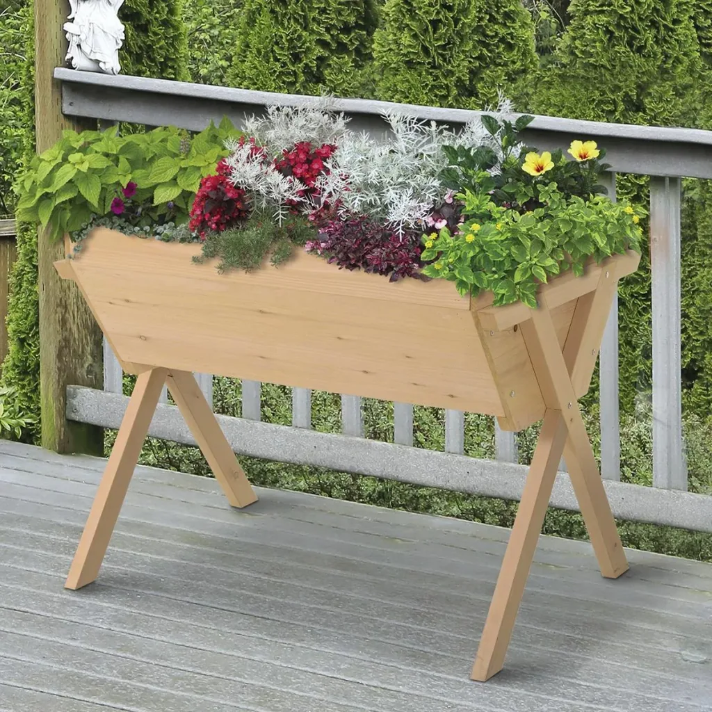 Hochbeet mit Vliesstofftuch natur