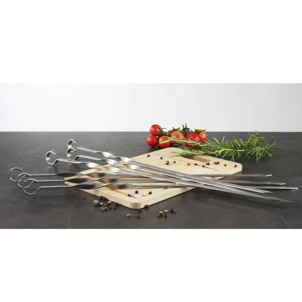 Flach Grillspieße XL, 6 er Set, Edelstahl