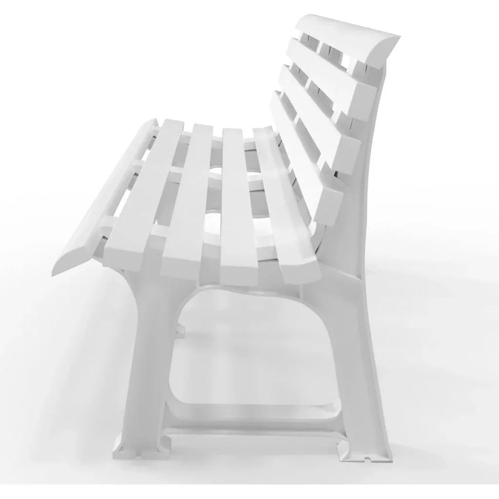 Gartenbank 145x49x74 cm - Weiß- 3 Personen