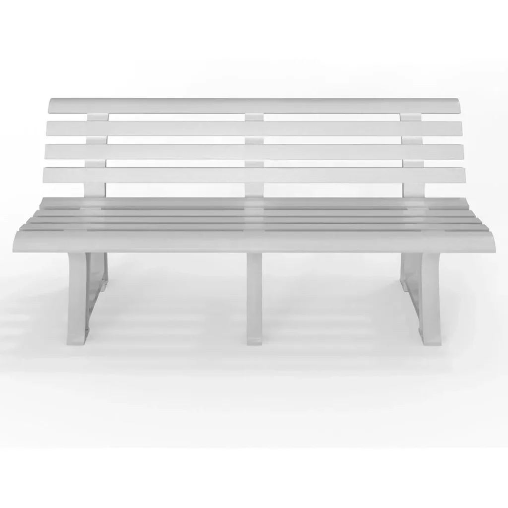Gartenbank 145x49x74 cm - Weiß- 3 Personen