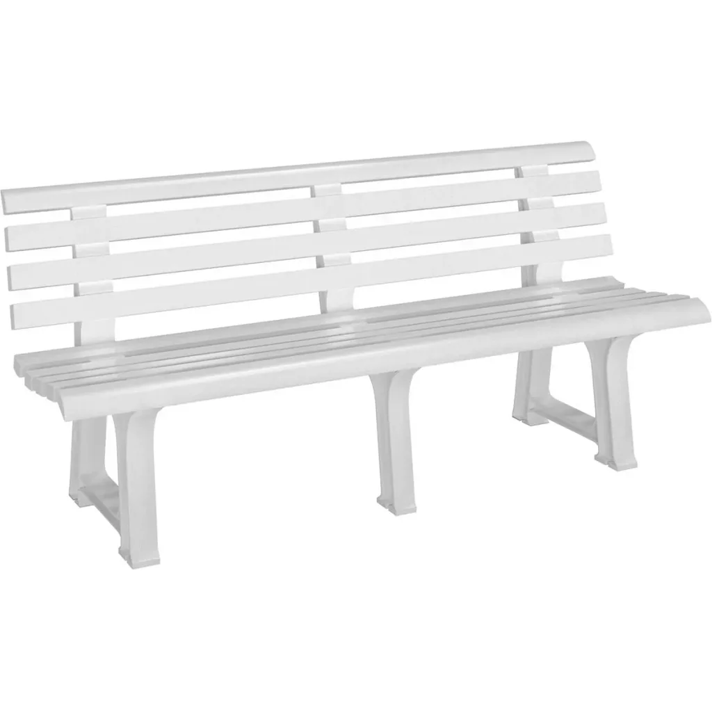 Gartenbank 145x49x74 cm - Weiß- 3 Personen