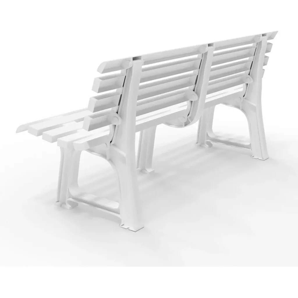 Gartenbank 145x49x74 cm - Weiß- 3 Personen